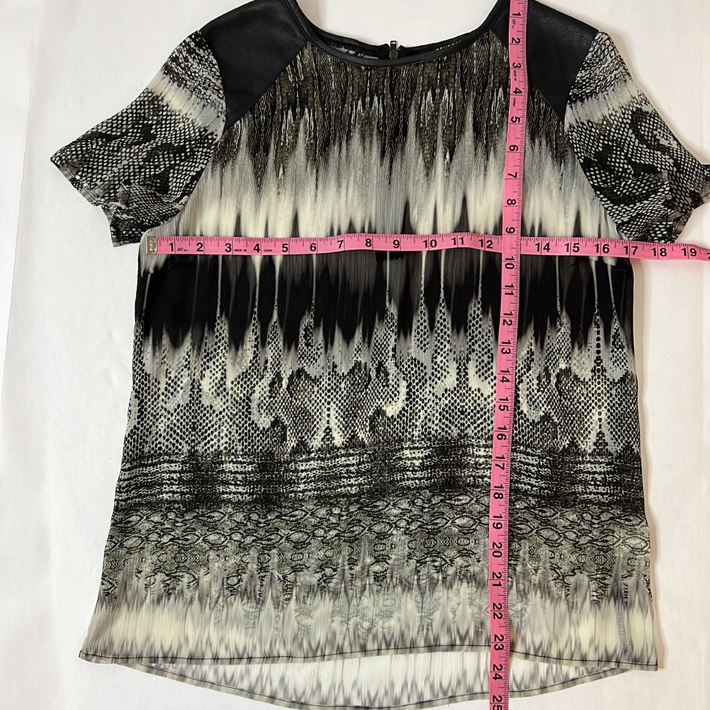 GENERATION LOVE‎ NY Sheer Top Snake Print Faux Leather Made USA Fitted  S - Picture 17 of 17